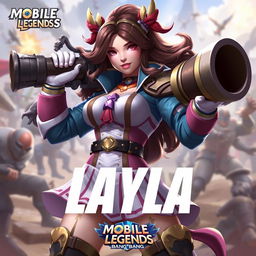 Create a realistic image of Layla, a character from Mobile Legends: Bang Bang