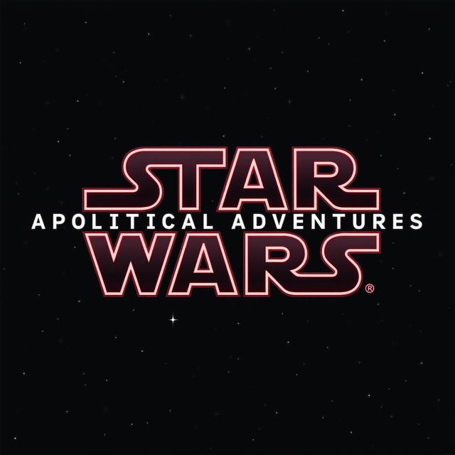 Create the Star Wars logo with the text 'Star Apolitical Adventures', maintaining the same font, color scheme, and space background