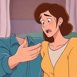 An animated image of a man experiencing a relapse due to a woman