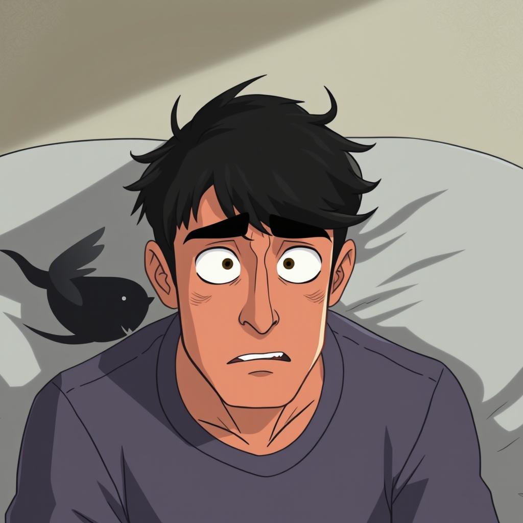 An animated image of a man experiencing a relapse due to a woman