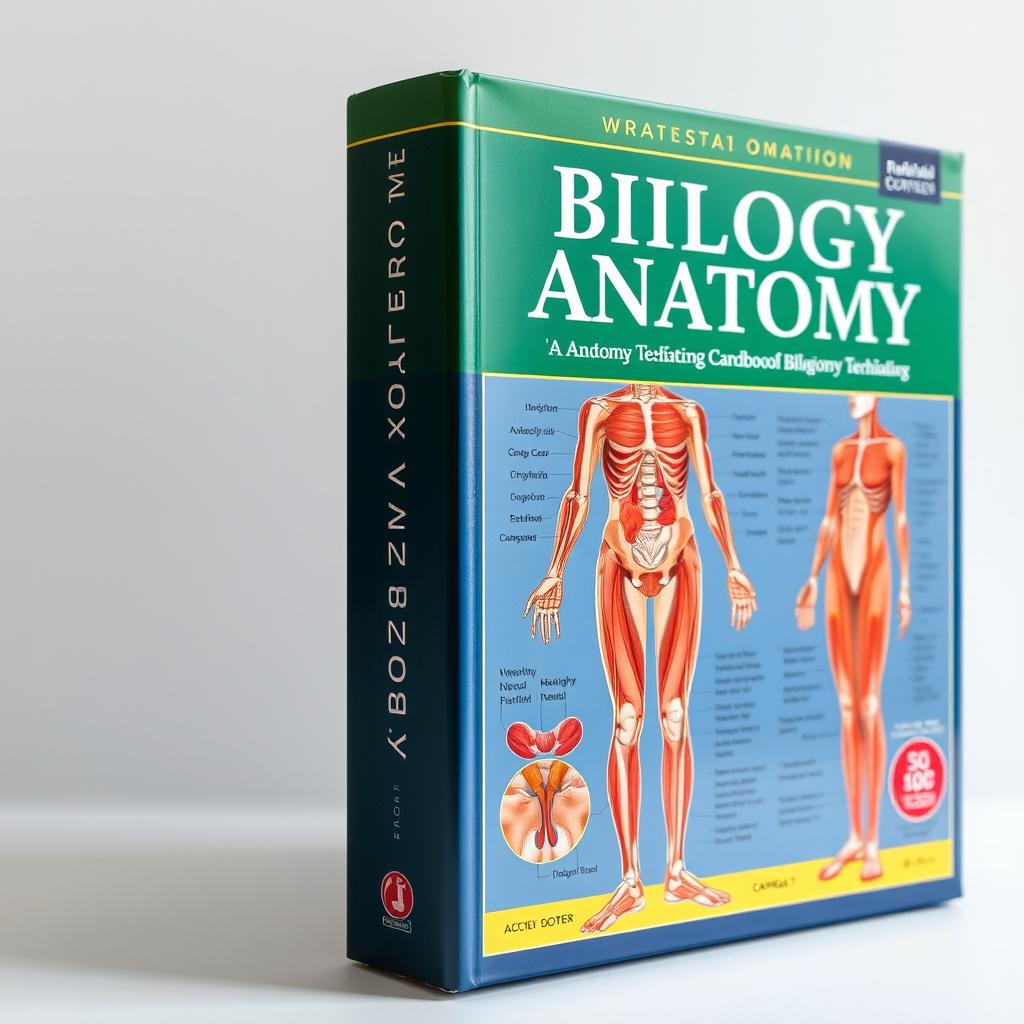 A detailed and educational book cover for a biology textbook focused on human anatomy