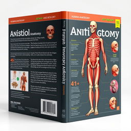 A detailed and educational book cover for a biology textbook focused on human anatomy