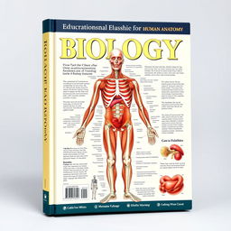 A detailed and educational book cover for a biology textbook focused on human anatomy