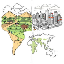 Crie um desenho que retrate a desigualdade tanto no interior dos países quanto entre diferentes países
