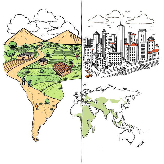 Crie um desenho que retrate a desigualdade tanto no interior dos países quanto entre diferentes países