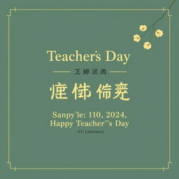 Create a sophisticated and noble cover for a Teacher's Day electronic photo album dedicated to professors with high attainments in medicine