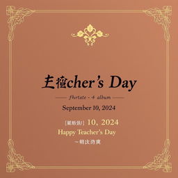 Create a sophisticated and noble cover for a Teacher's Day electronic photo album dedicated to professors with high attainments in medicine