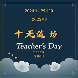 Create an electronic photo album cover for Teacher's Day with the text '2024年9月10日', 'ZENG LAB', '教师节快乐', and '811实验室'