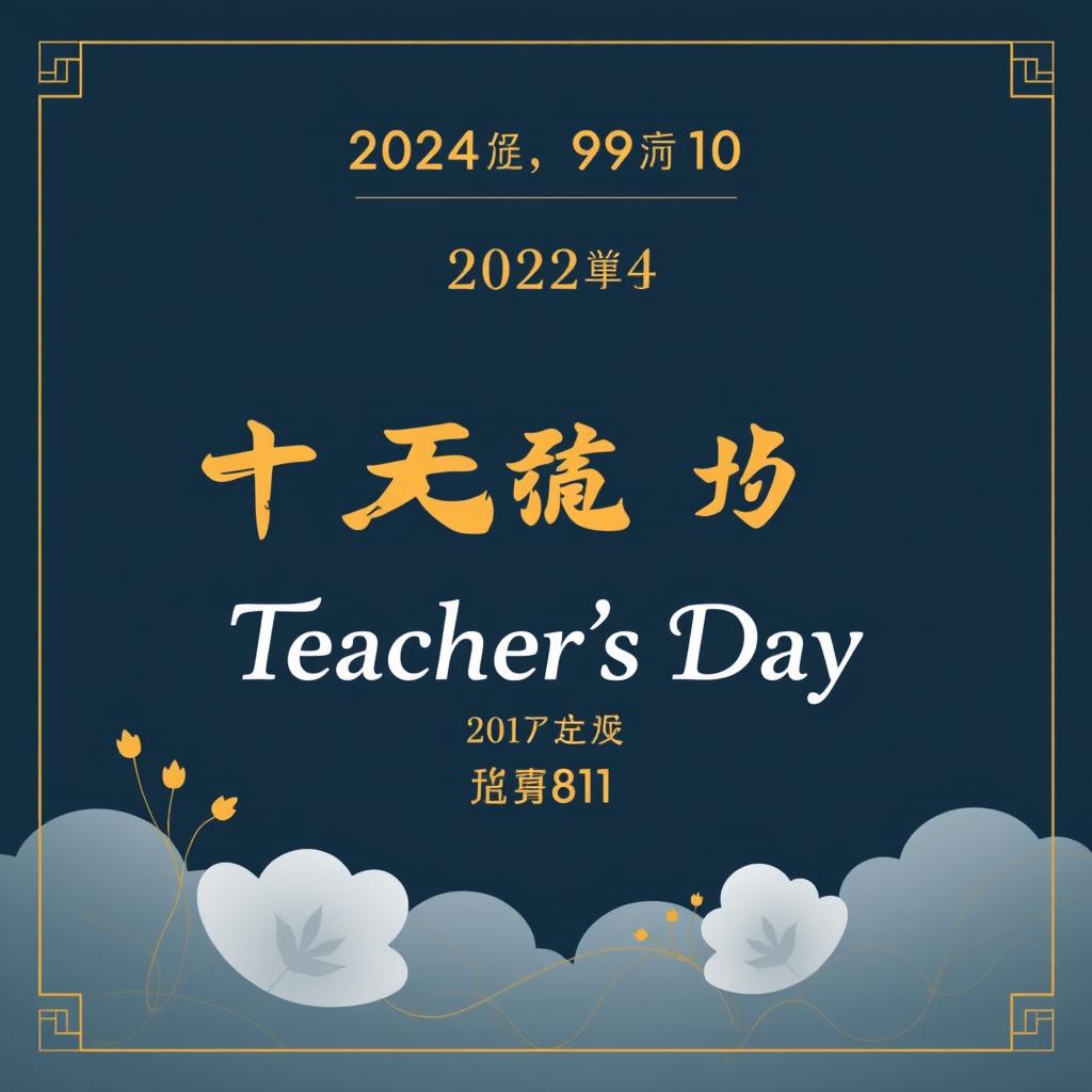 Create an electronic photo album cover for Teacher's Day with the text '2024年9月10日', 'ZENG LAB', '教师节快乐', and '811实验室'