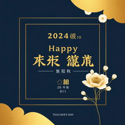 Create an electronic photo album cover for Teacher's Day with the text '2024年9月10日', 'ZENG LAB', '教师节快乐', and '811实验室'