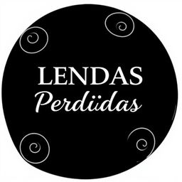 A black background with spiral lines along the borders and the text 'LENDAS PERDIDAS' written in the center