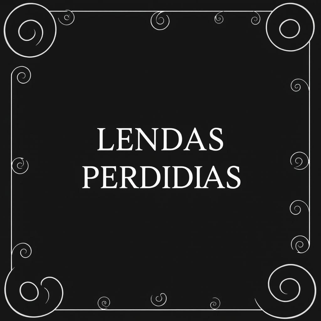 A black background with spiral lines along the borders and the text 'LENDAS PERDIDAS' written in the center