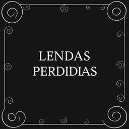 A black background with spiral lines along the borders and the text 'LENDAS PERDIDAS' written in the center