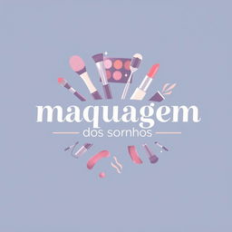 A logo for a makeup brand named 'maquiagem dos sonhos'