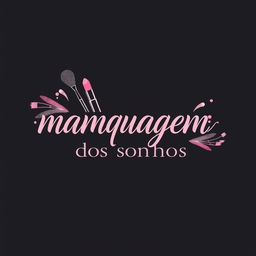 A logo for a makeup brand named 'maquiagem dos sonhos'