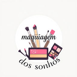 A logo for a makeup brand named 'maquiagem dos sonhos'