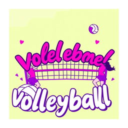 A fun and vibrant profile picture for a volleyball group named 'vôlei e