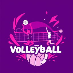 A fun and vibrant profile picture for a volleyball group named 'vôlei e