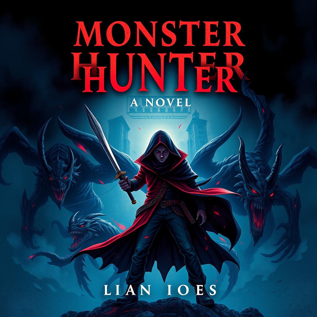 Create a cover for a novel titled 'Monster Hunter'