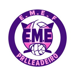 Create a logo for a volleyball group named 'E