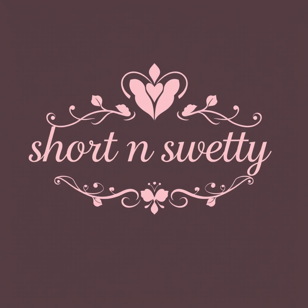 Create a logo with the name 'short n swetty' in a coquette style