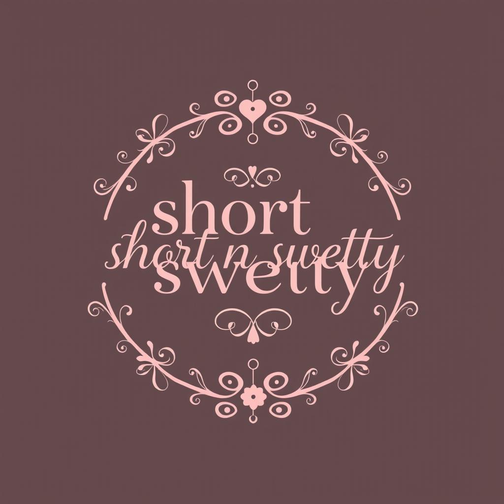 Create a logo with the name 'short n swetty' in a coquette style