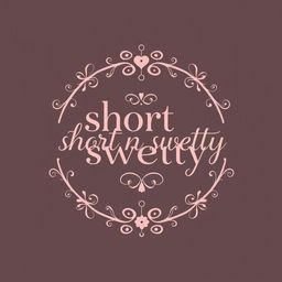 Create a logo with the name 'short n swetty' in a coquette style