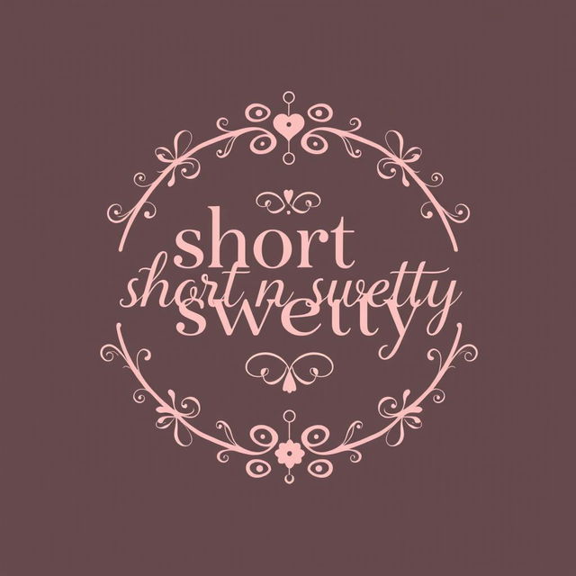 Create a logo with the name 'short n swetty' in a coquette style