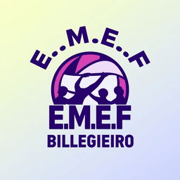 Create a logo for a volleyball group named 'E