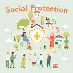 An image illustrating social protection in a community