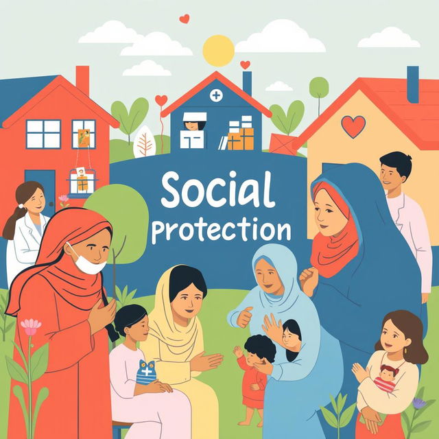 An image illustrating social protection in a community