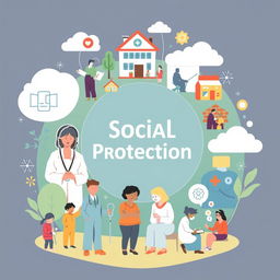 An image illustrating social protection in a community