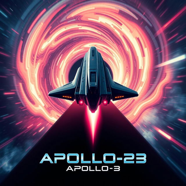 Create a movie poster for a futuristic space thriller titled 'Apollo-23'