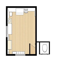 A detailed floor plan of a 100 square meter takeout food preparation facility