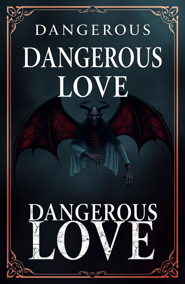 Create a book cover for a dark academia demonic vampire romance novel