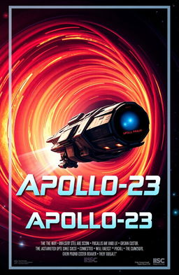 Create a movie poster for a futuristic space thriller titled 'Apollo-23'