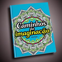 A book cover for a coloring book titled 'Caminhos da imaginação'