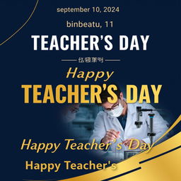 Create an electronic photo album cover for Teacher's Day with the text 'September 10, 2024', 'ZENG LAB', 'Happy Teacher's Day', and '811 Laboratory'