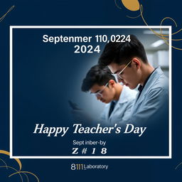 Create an electronic photo album cover for Teacher's Day with the text 'September 10, 2024', 'ZENG LAB', 'Happy Teacher's Day', and '811 Laboratory'