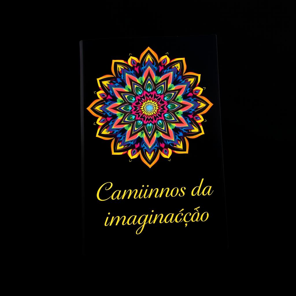 An eye-catching book cover set against a black background, featuring a vibrant, colorful mandala in the center