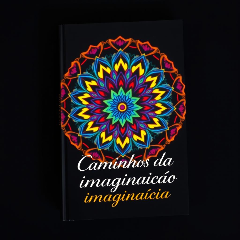 An eye-catching book cover set against a black background, featuring a vibrant, colorful mandala in the center