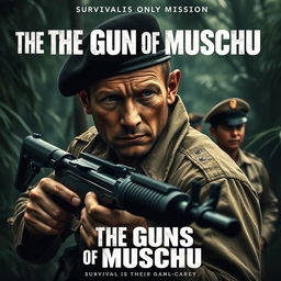 An intense movie poster for 'The Guns of Muschu', inspired by the style of the 'Sicario' movie poster