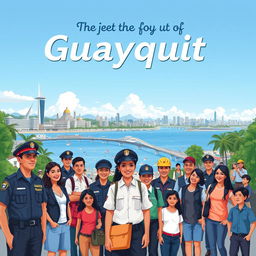 An inspiring and vibrant illustration of the city of Guayaquil, highlighting its efforts to improve security