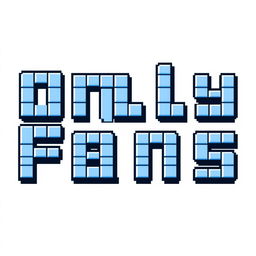 A pixel art design of the 'OnlyFans' letters, each constructed from small squares