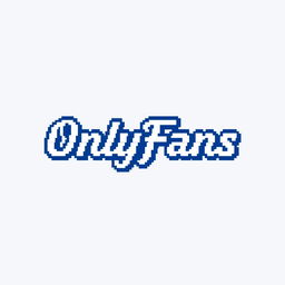 A pixel art recreation of the OnlyFans logo, using small square blocks