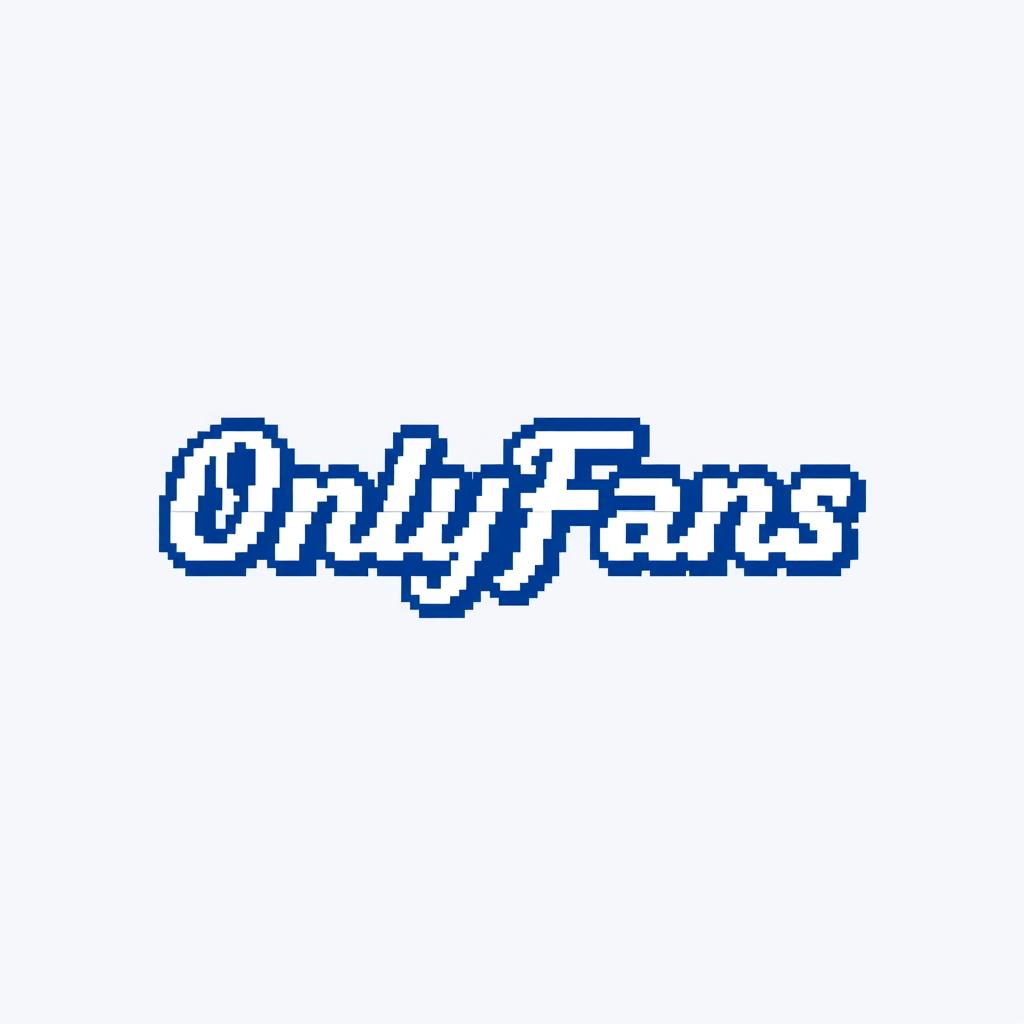 A pixel art recreation of the OnlyFans logo, using small square blocks