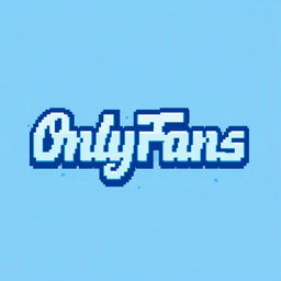 A pixel art recreation of the OnlyFans logo, using small square blocks