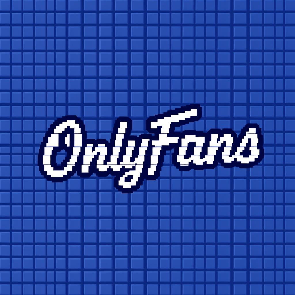 A pixel art recreation of the OnlyFans logo, using small square blocks