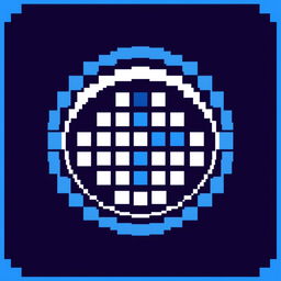 A pixel art version of the OnlyFans logo icon, excluding the letters