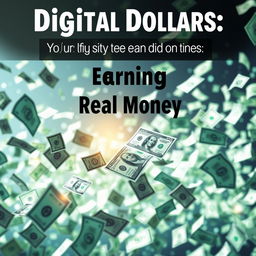 A visually captivating image titled 'Digital Dollars: Your Guide to Earning Real Money'